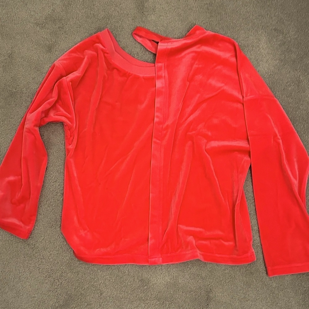 Velvet cold shoulder sweater